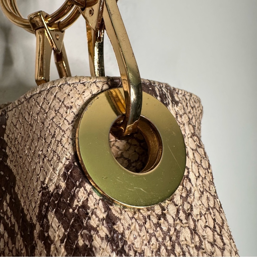 CC Skye | Brown and Cream Animal Print Leather Shoulder Bag - Picture 10 of 15
